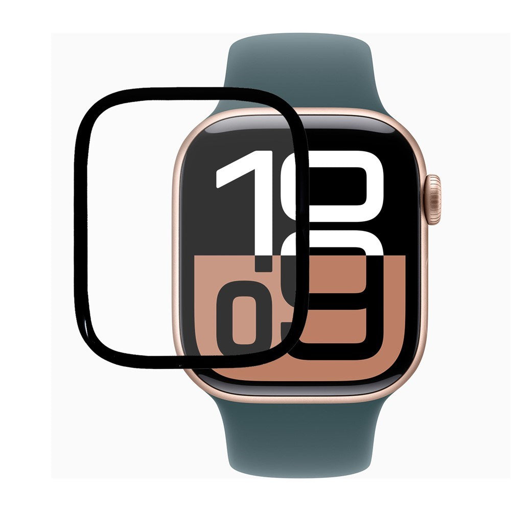 Apple Watch 11 / 10 (42mm) Full Fit Skjermbeskyttelsesfilm - Gjennomsiktig / Svart