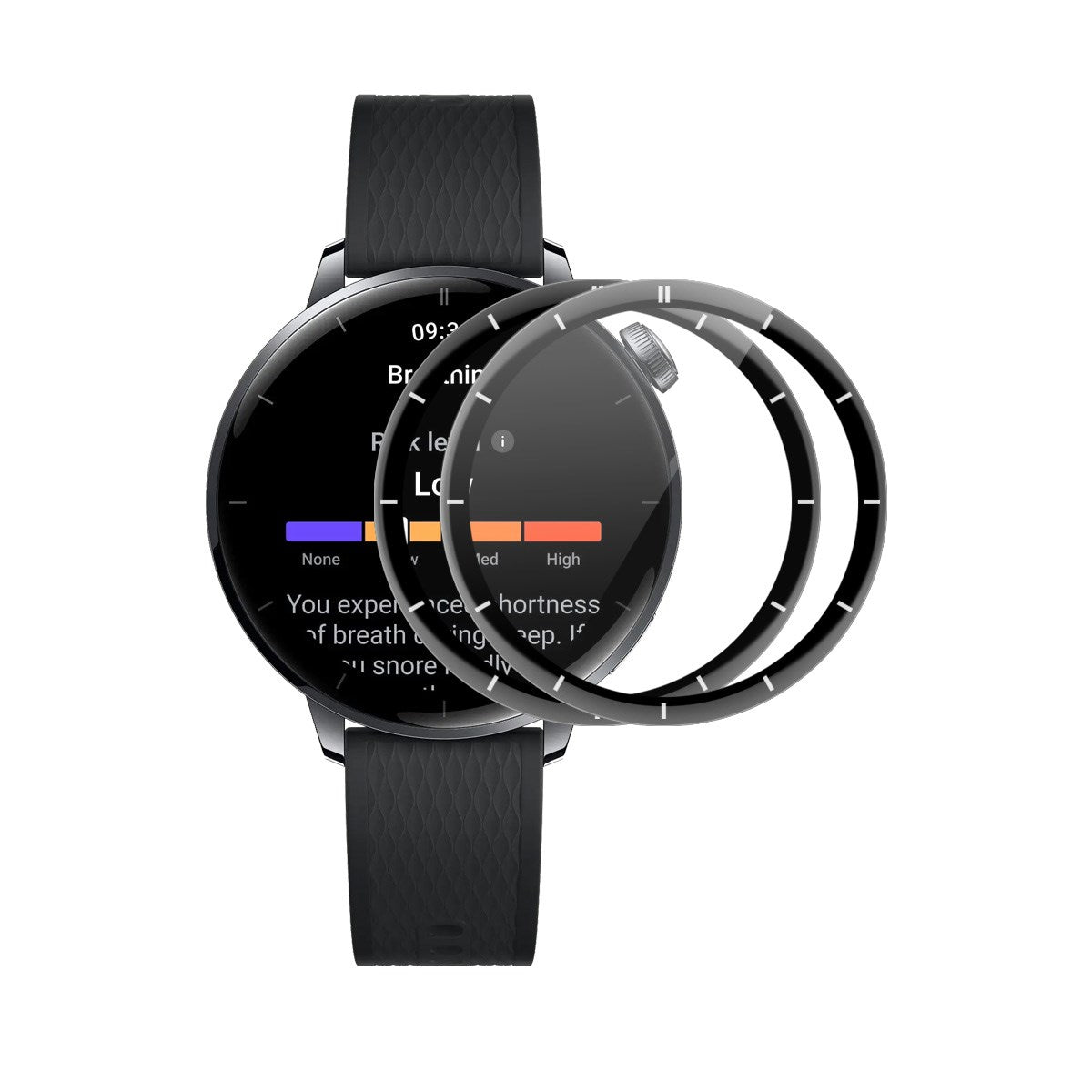 ENKAY OnePlus Watch 3 (43mm) Skjermbeskytter - 2 stk. - Gjennomsiktig / Svart Kant