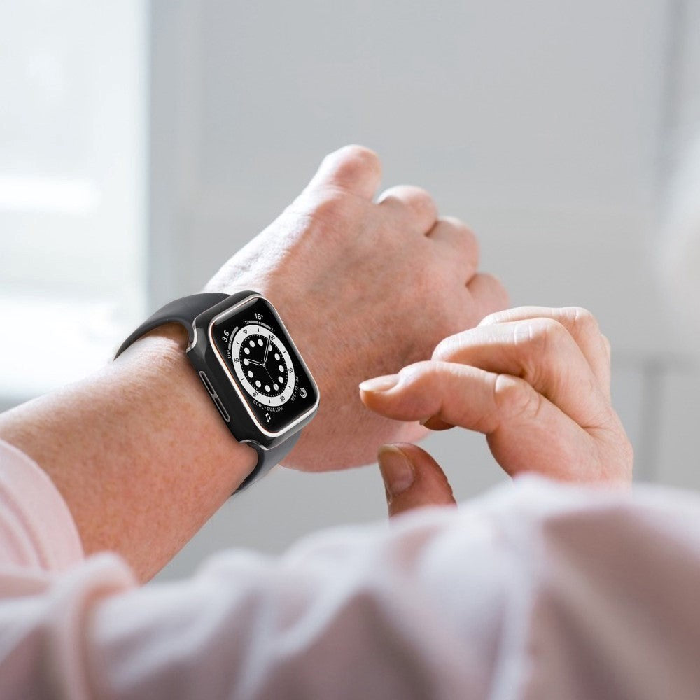 Apple Watch Ultra 3/2/1 (49mm) Hard Plastic Case m. Innebygd Skjermbeskyttelse - Svart / Sølv