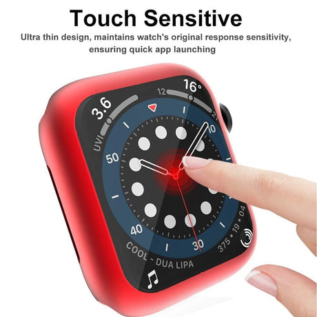 Apple Watch Ultra 3 / 2 / 1 (49mm) Fleksibelt Plast Deksel m. Skjermbeskyttelse - Rød