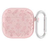 Apple AirPods (4. gen.) Silikon Deksel med Karabinkrok og Blomsterdesign - Rosa
