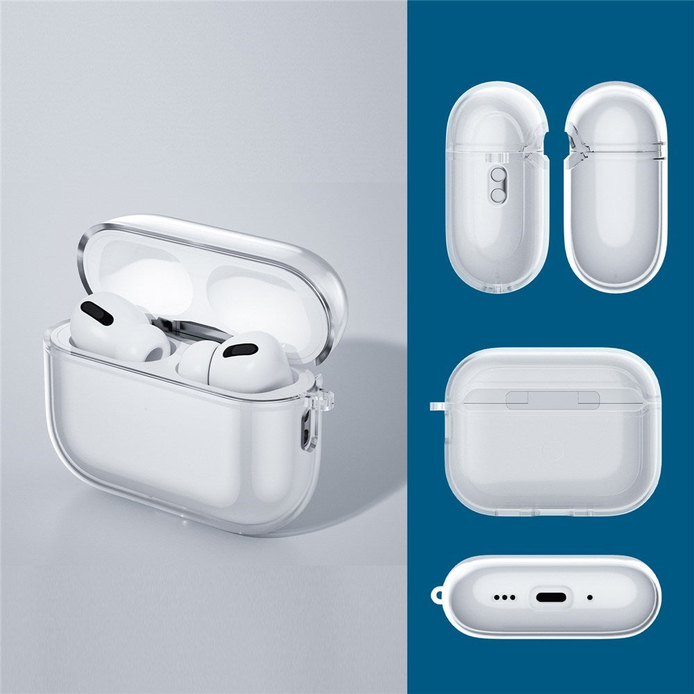 Apple AirPods Pro (3. gen.) Transparent Fleksibelt Plast Deksel - Gjennomsiktig / Blå