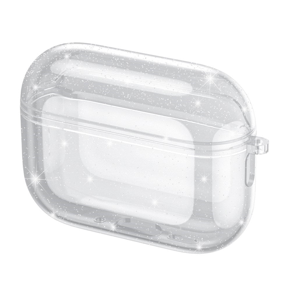 Apple AirPods Pro (3. gen.) Transparent Fleksibelt Plast Deksel - Gjennomsiktig / Glitter