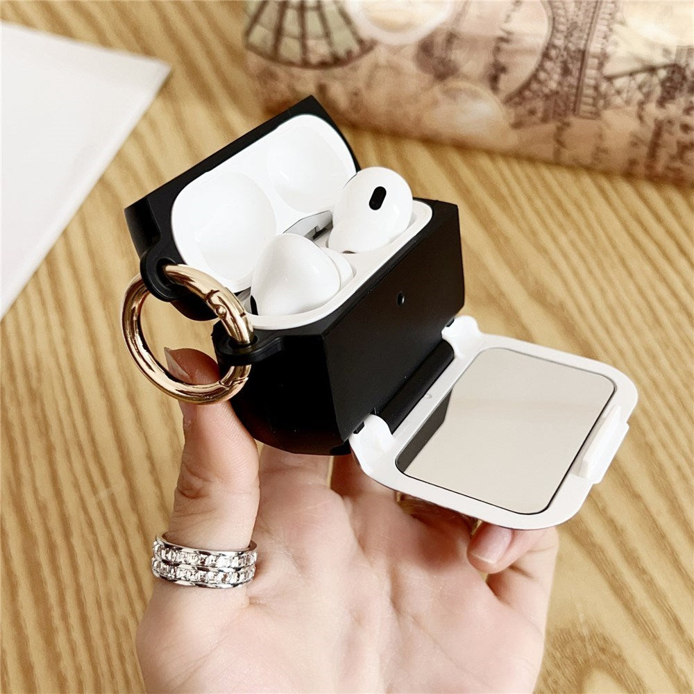 Apple AirPods Pro (3. gen.) Mønstret Plast Deksel m. Speil - Leopard / Svart