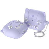 Apple AirPods Pro (3. Gen.) Silikon Katt Deksel m. Gamer Design - Lilla