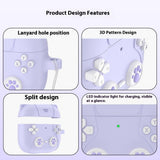 Apple AirPods Pro (3. Gen.) Silikon Katt Deksel m. Gamer Design - Lilla