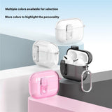 Apple AirPods Pro (3. gen.) Hybrid Plast Deksel m. Karabinkrok - Gjennomsiktig Glitter / Rosa