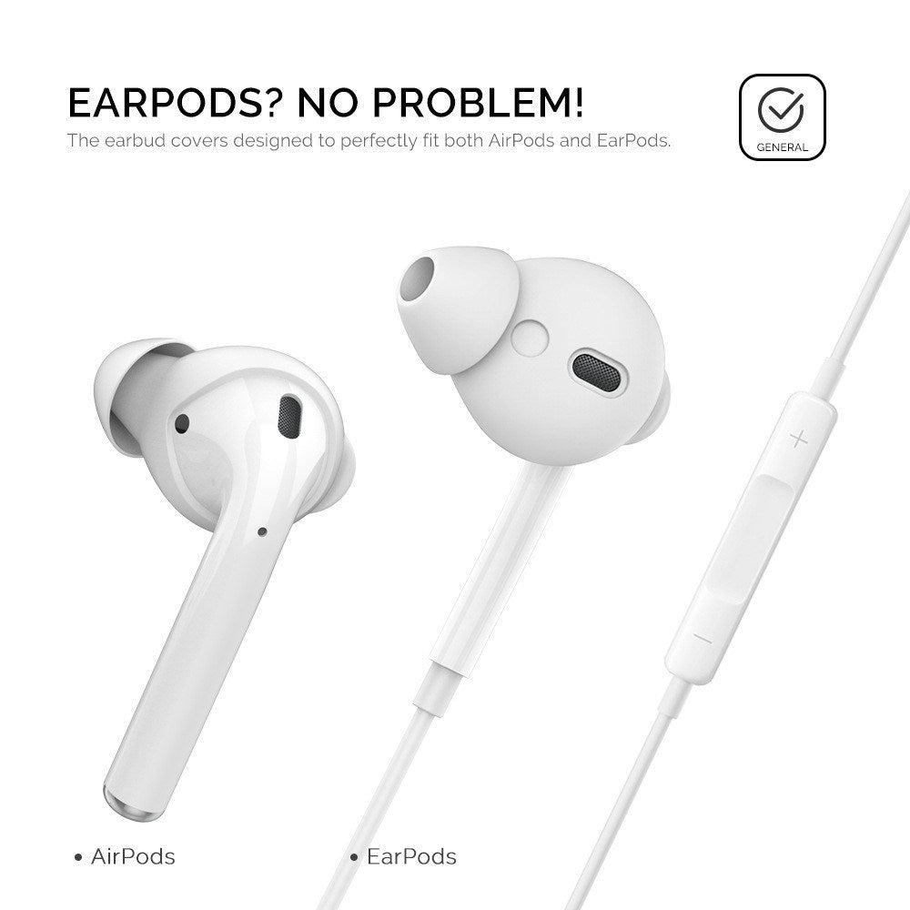 Apple AirPods (1. & 2. Gen.) Ørepropper 3-Pakning med Oppbevaringsetui – Størrelse S – Svart