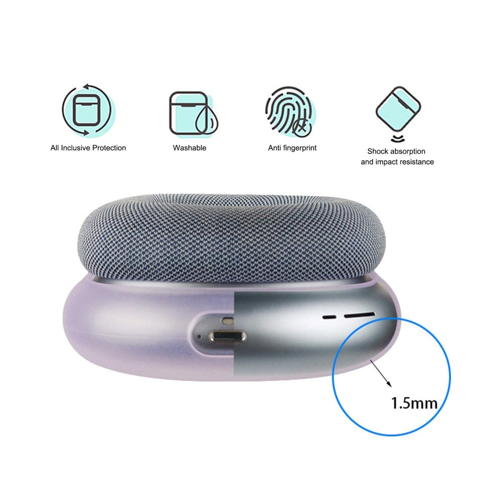 AirPods Max / Max 2 Fleksibelt Silikondeksel med Bøylebeskyttelse - Gjennomsiktig / Blå