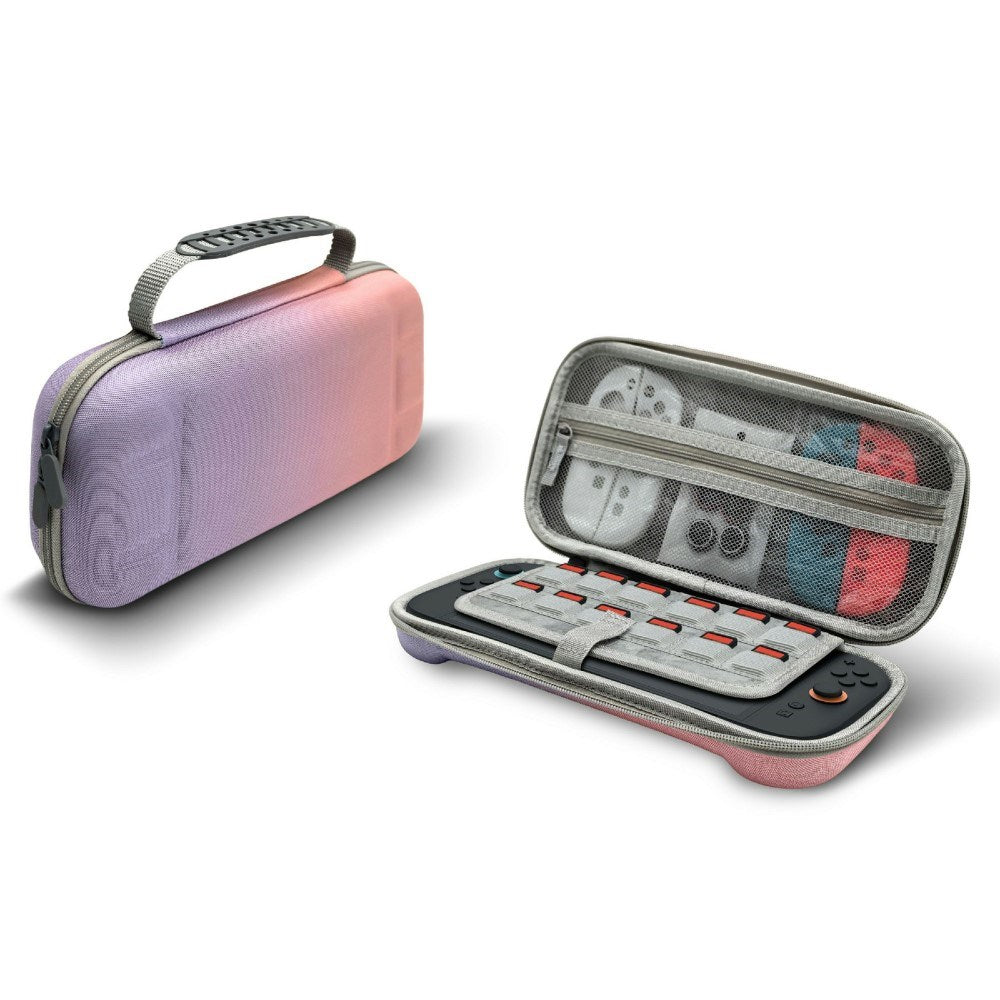Nintendo Switch 2 Organisasjons- og Transportetui med Håndtak - Lilla / Rosa