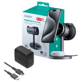 Aukey MagFusion 3-i-1 Pro Qi2 Trådløs Lader - MagSafe Kompatibel - Grå
