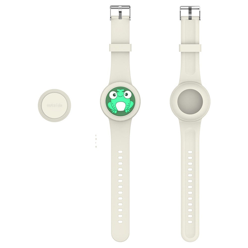 Apple AirTag 1. & 2. Gen. Silikonrem med 3D-Design – Beige / Frosk