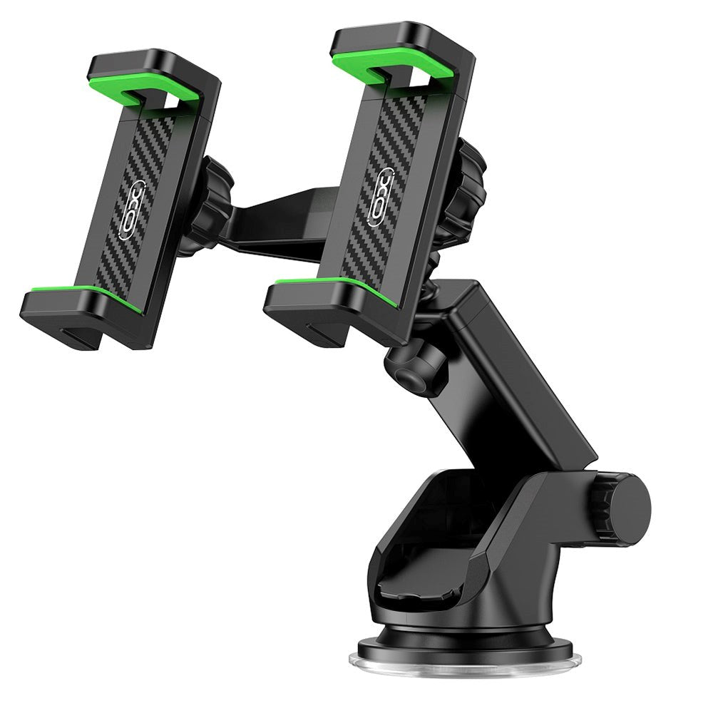 XO C117 Mobiltelefonholder for Bil med 2 Armer - Dashboard - Max Mobil: 60 - 90mm - Svart