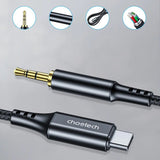 Choetech AUX006 USB-C til 3.5mm Minijack Kabel - 1m - Svart