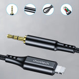 Choetech AUX009 Lightning til 3.5mm Minijack Kabel - 2m - Svart