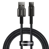 Baseus 100W USB-A til USB-C Kabel 480 Mb/s - 1 m - Svart