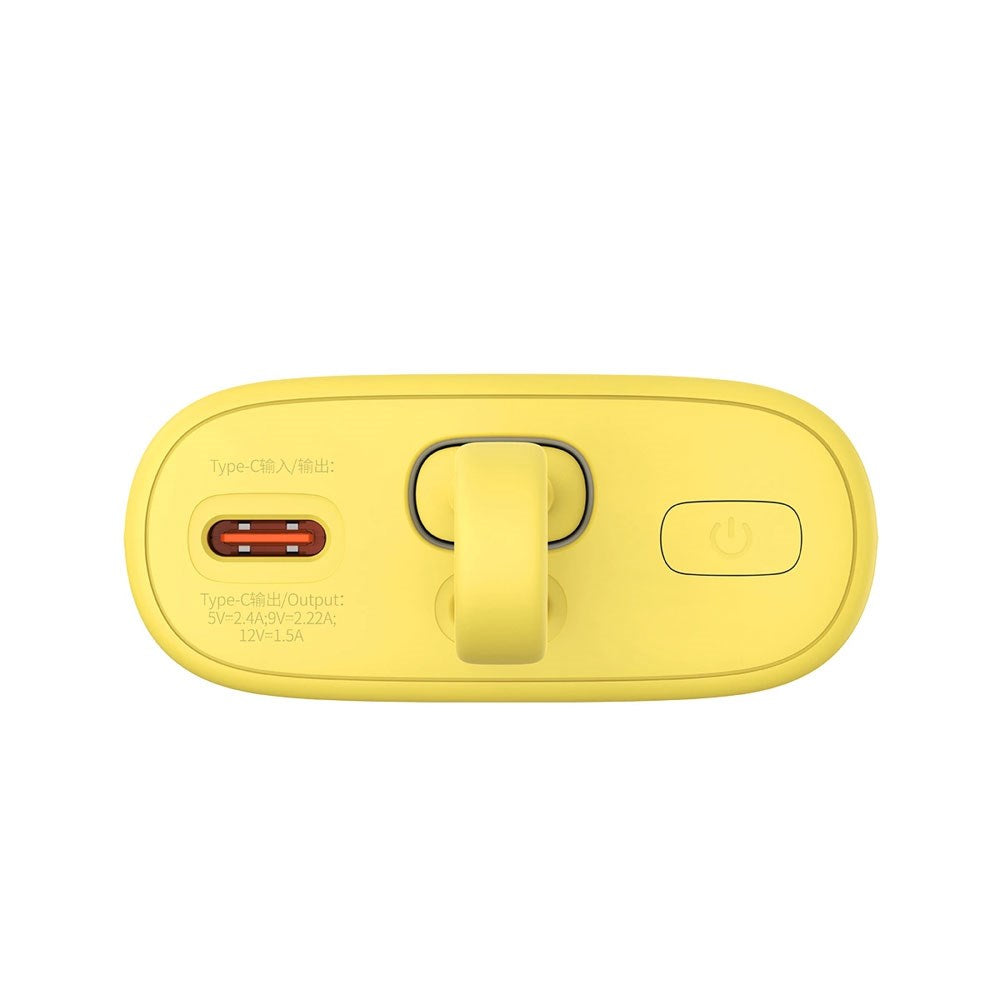 Baseus Popsicle 5200mAh Powerbank 20W med Innebygd Lightning Kabel - Rosa / Gul