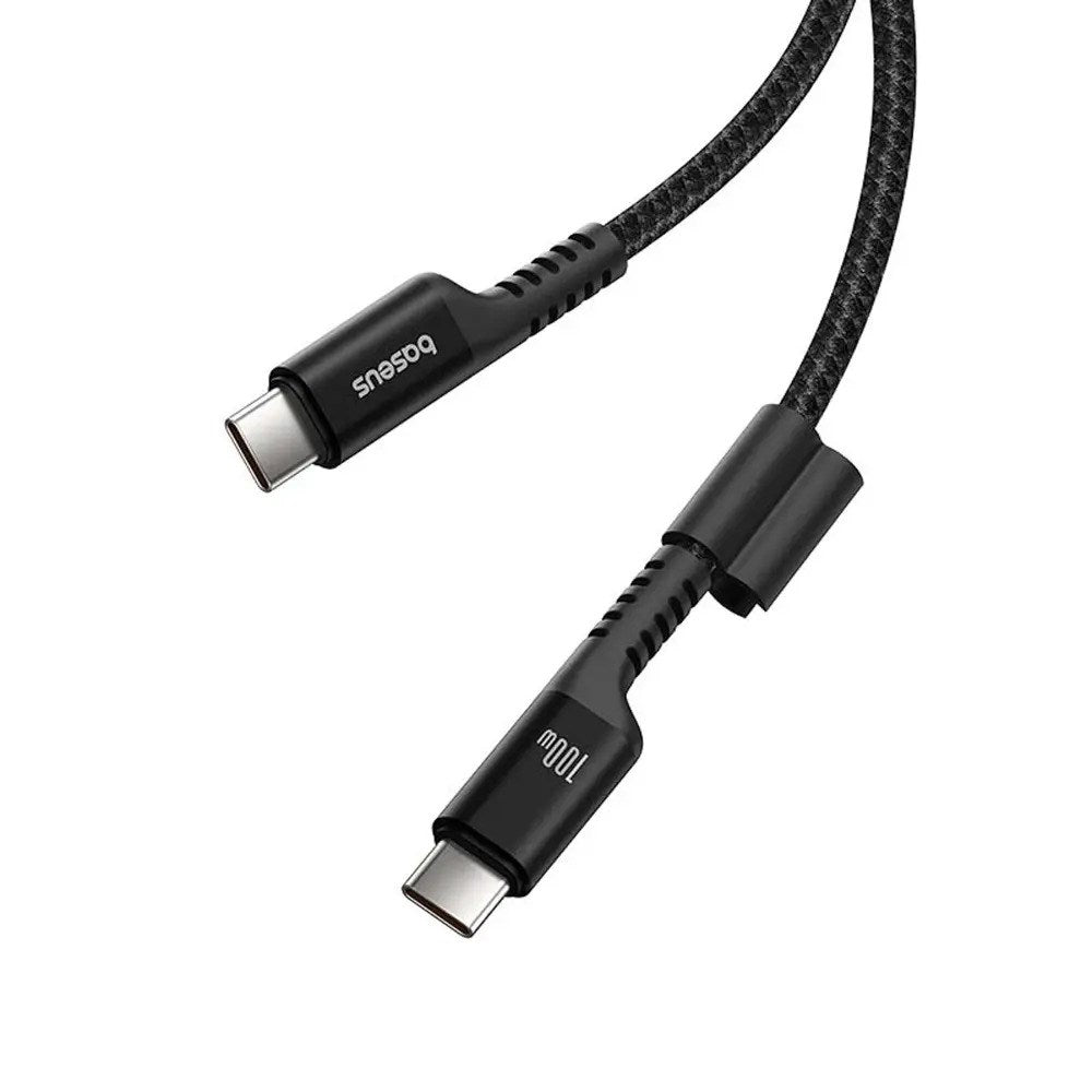 Baseus 100W USB-C til USB-C Fish-Eye-Kabel - 1m - Svart