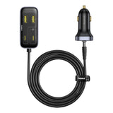 Baseus Multifunksjonell Billader 110W med 3 x USB-A & 3 x USB-C - 1,5m - Svart
