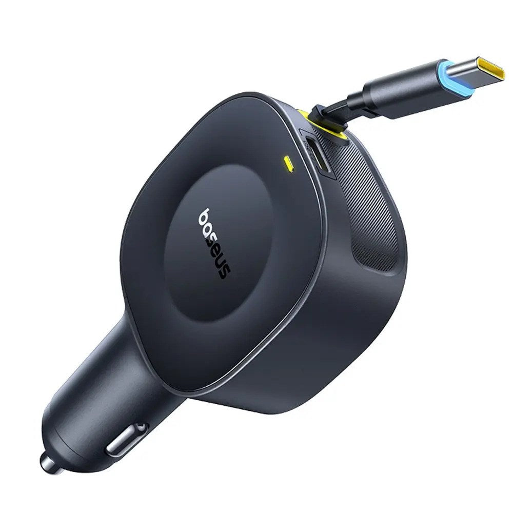 Baseus PrimeTrip VR2 30W Billader med Innebygd USB-C-Kabel & USB-C-Plugg - Svart