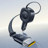 Baseus PrimeTrip VR2 30W Billader med Innebygd USB-C-Kabel & USB-C-Plugg - Svart