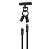 Devia 2-i-1 Mobilstropp & USB-C til Lightning Kabel - Svart