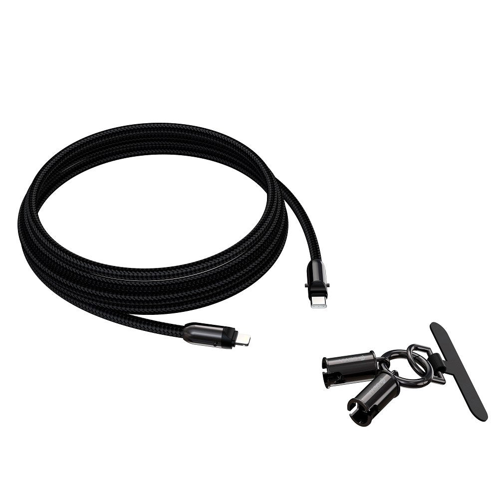 Devia 2-i-1 Mobilstropp & USB-C til Lightning Kabel - Svart