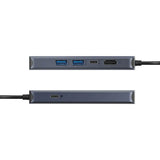 Hyper HyperDrive Ecosmart 6-i-1 USB-C-Hub med USB-A / USB-C / HDMI / Ethernet / SD-Kort – Grå