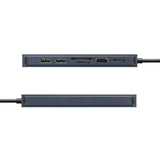 Hyper HyperDrive Ecosmart 7-i-1 USB-C-Hub med USB-A / USB-C / HDMI / Ethernet / SD- & MicroSD-Kort – Grå