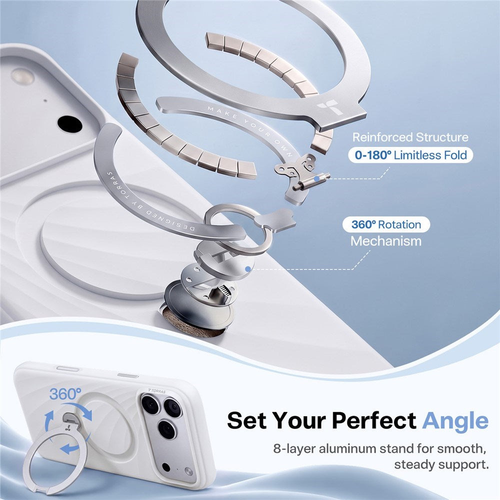 iPhone 18 Pro / 17 Pro TORRAS Ostand Q3 Wind Deksel - MagSafe Kompatibel - Hvit