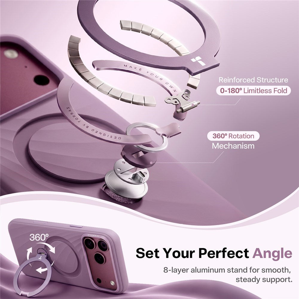 iPhone 18 Pro Max / 17 Pro Max TORRAS Ostand Q3 Wind Deksel - MagSafe Kompatibel - Lilla