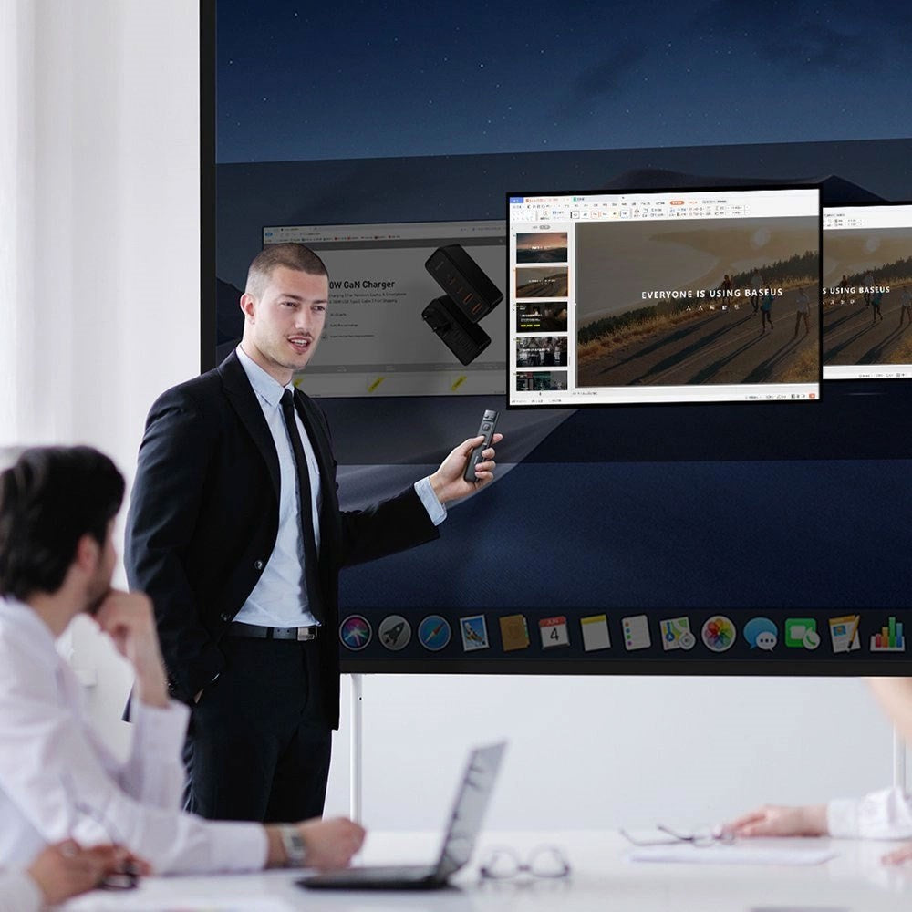Baseus Oppladbar Laserpeker - USB-C / USB-A - Grå