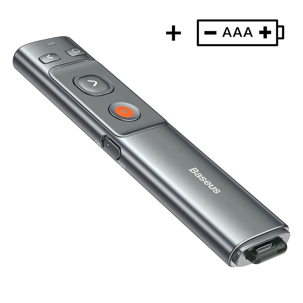 Baseus Batteridrevet Laserpeker - USB-C / USB-A - Grå