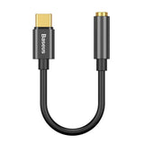 Baseus L54 USB-C til 3.5 mm Mini Jack Audio Adapter - 9 cm - Svart