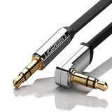 UGREEN Vinklet 3.5mm Minijack Lydkabel - 1m - Svart / Sølv