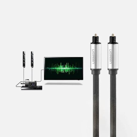 UGREEN AV108 Optisk Toslink til Toslink Kabel - 2m - Grå