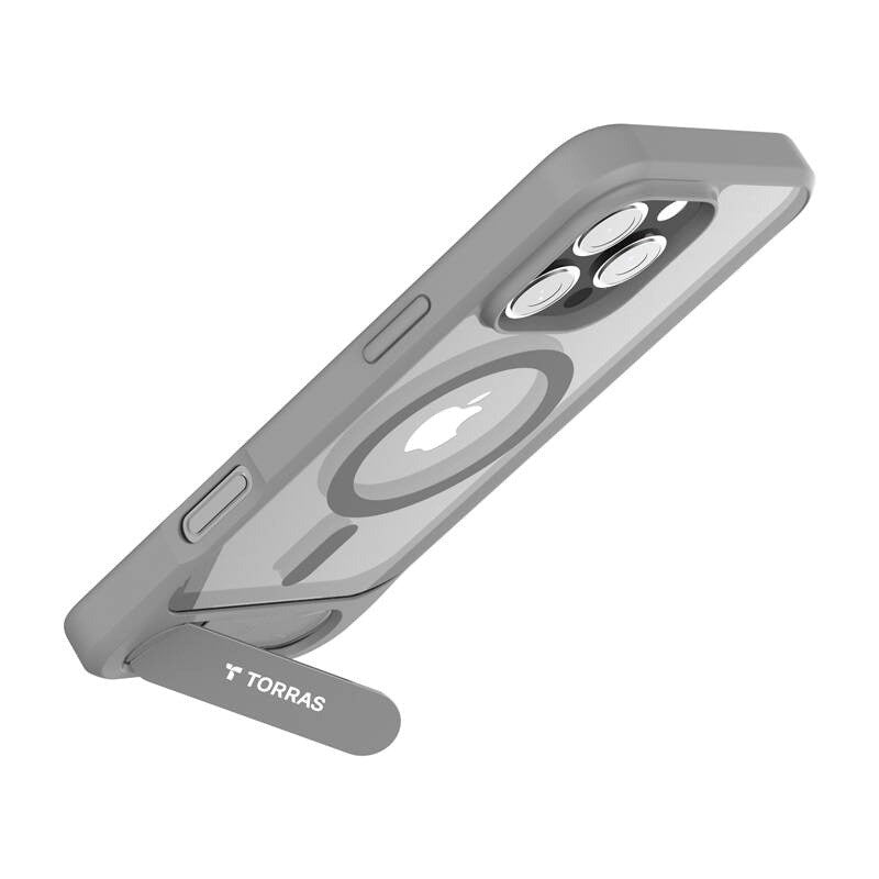 TORRAS iPhone 16 Pro Max Pstand Hybrid Deksel m. Ståfunksjon - MagSafe Kompatibel - Grå