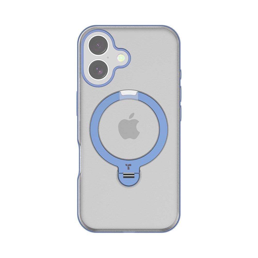 TORRAS iPhone 16 Hybrid Plast Deksel m. Ståfunksjon - MagSafe Kompatibel - Blå