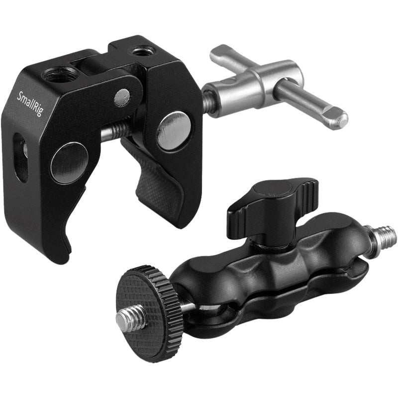 SmallRig 2164 Multifunksjonell Crab-Shaped Klemme m. Ballhead Magic Arm - Svart
