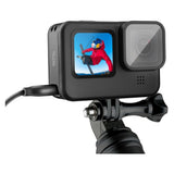 TELESIN GoPro Hero 9 / 10 / 11 / 12 / 13 Batterideksel med Kabelutsparing - Svart