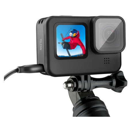 TELESIN GoPro Hero 9 / 10 / 11 / 12 / 13 Batterideksel med Kabelutsparing - Svart