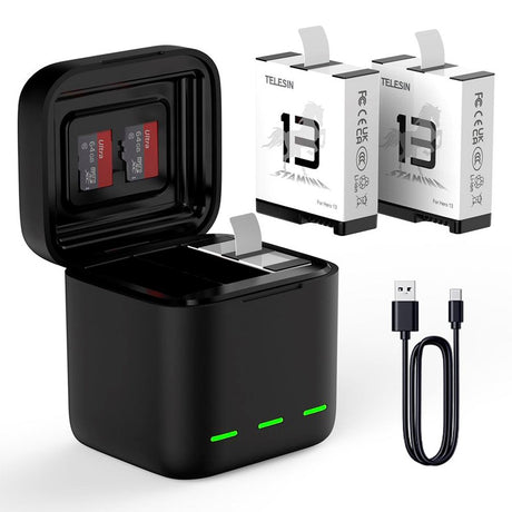 TELESIN Batteri Ladeetui for GoPro Hero 13 - Svart
