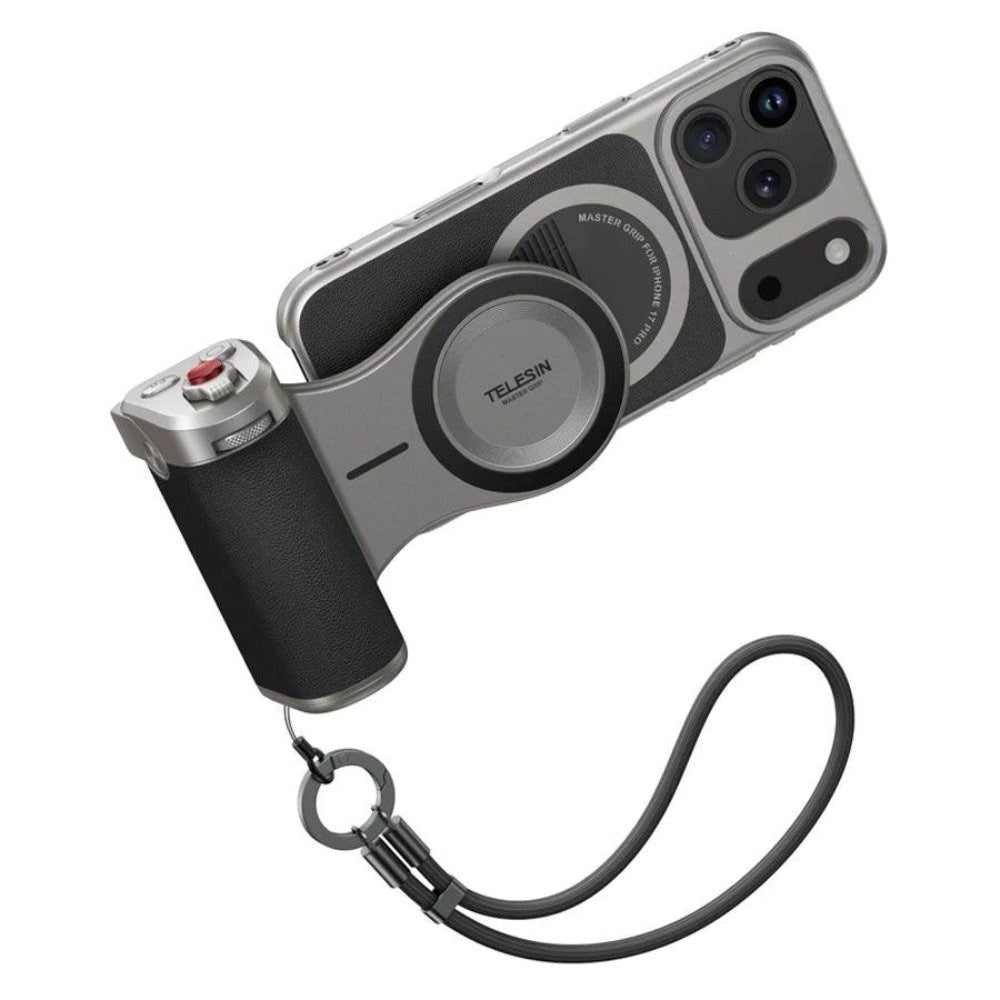 TELESIN Master Grip Holder til iPhone 17 Pro - Grå / Svart