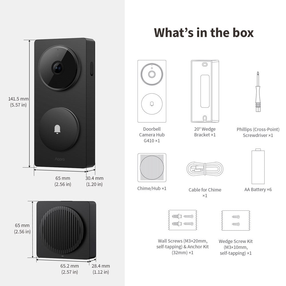 Aqara Doorbell Camera Hub G410 Select - Svart