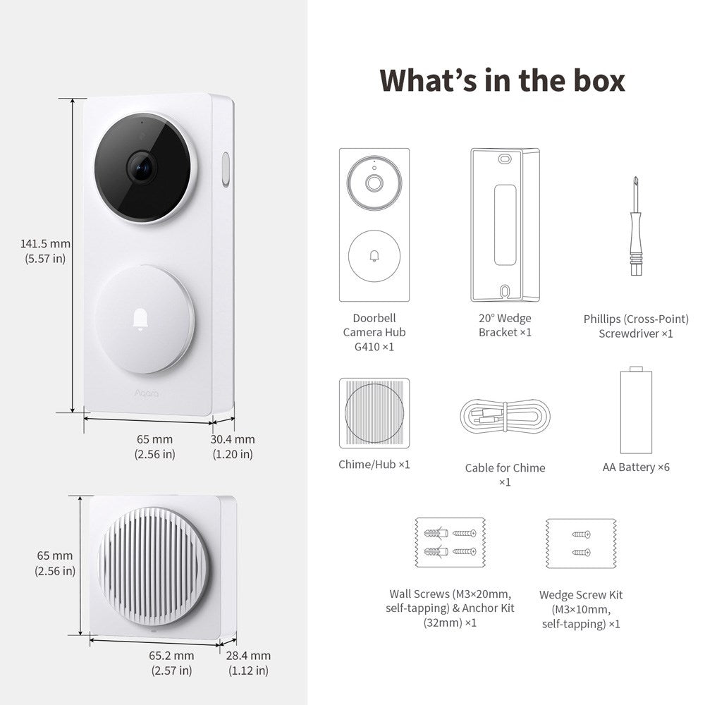 Aqara Doorbell Camera Hub G410 Select - Hvit