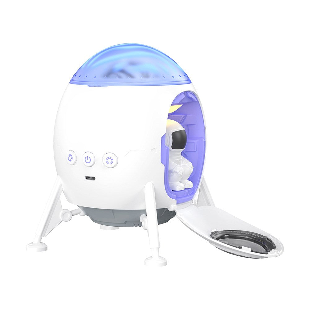 XO Romskip-Projektorlampe med Innebygd Bluetooth-Høyttaler - Hvit