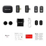 Hollyland Lark A1 Trådløst Mikrofonsett med 1 x USB-C RX & 1 x Lightning RX - Svart