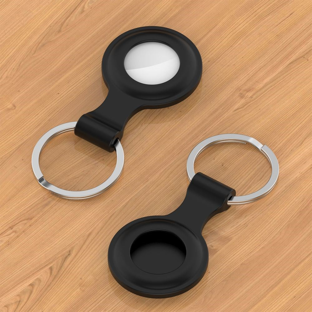 Tech-Protect Icon Silikon Deksel til AirTag 1. & 2. Gen. m. Nøkkelring - Svart