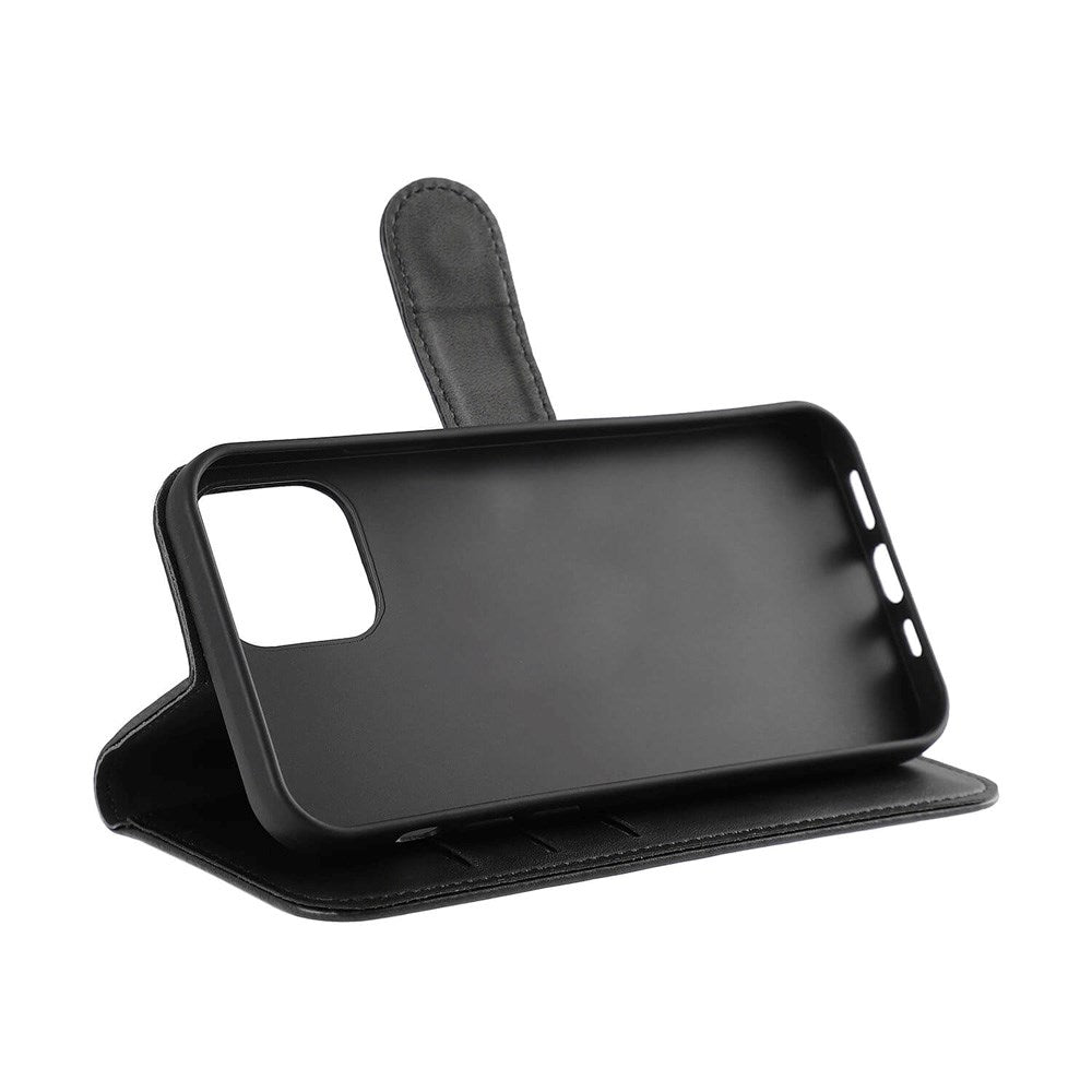 iPhone 12 / 12 Pro Classic Wallet Flip Deksel med Stativfunksjon - Svart