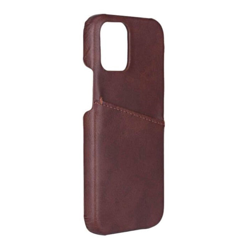 iPhone 12 Mini Onsala Collection Skinndeksel med Kortlomme - Brun